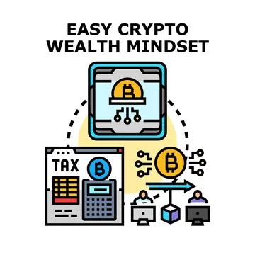 Easy crypto wealth mindset development strategy Stock Illustration
