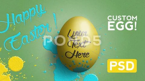 Easy Custom Easter Egg Mock up PSD Template