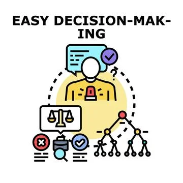 Easy decision making process choosing the right solution Stock Illustration