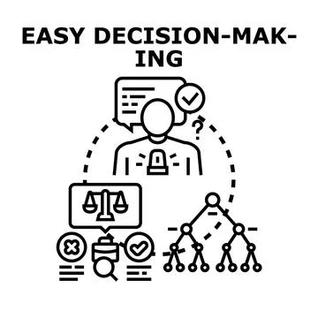 Easy decision making process choosing the right solution Stock Illustration