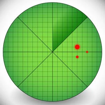 Easy to Edit Radar Screen Template - Radar With Targets. Stock-Illustration