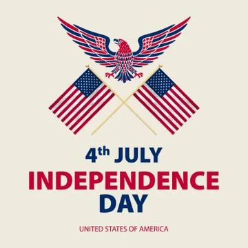 Easy to edit vector illustration of eagle with American flag for Independen.. Stock Illustration