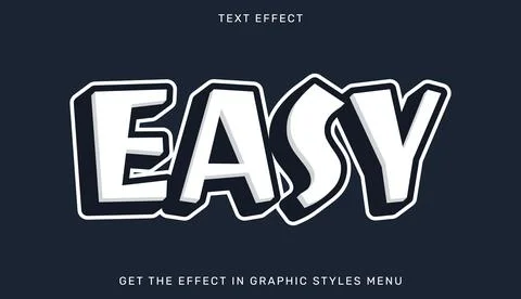 Easy editable text effect in 3d style Stock Illustration