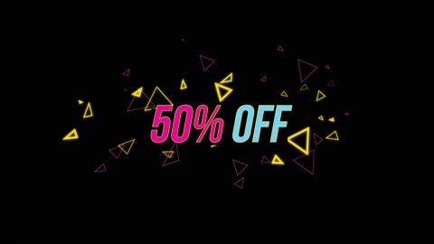 Easy to Grab Viewer Attention 50 Percent OFF Marketing Promo Stock-Footage 134620942