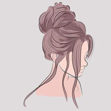 Easy hairstyle. Stock Illustration