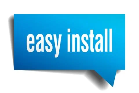 Easy install blue 3d speech bubble Stock Illustration