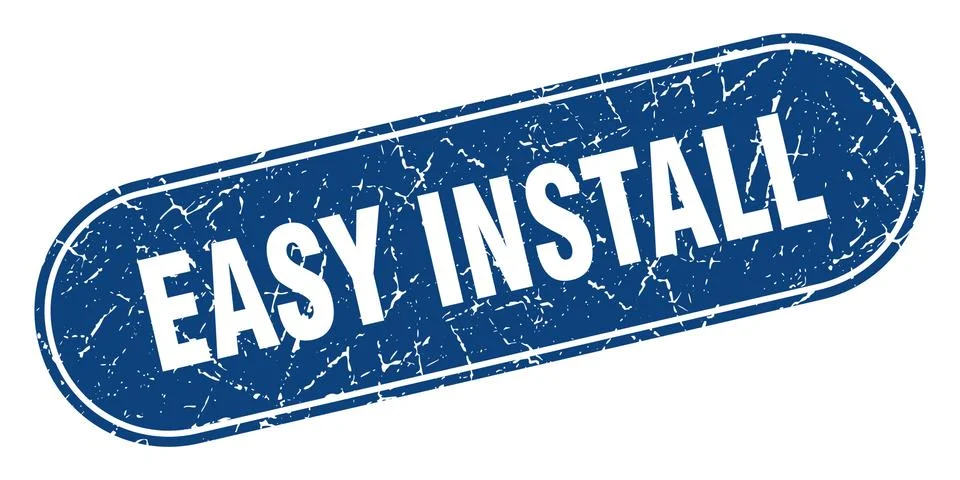 Easy install sign. easy install grunge blue stamp. Label Stock Illustration