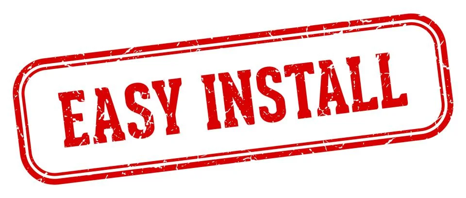 Easy install stamp. easy install rectangular stamp on white background 스톡 일러스트