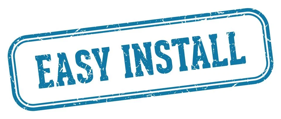 Easy install stamp. easy install rectangular stamp on white background Stock Illustration