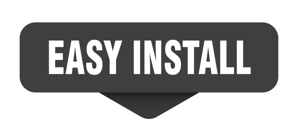 Easy install sticker. easy install sign on transparent background Stock Illustration
