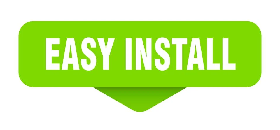 Easy install sticker. easy install sign on transparent background Stock Illustration