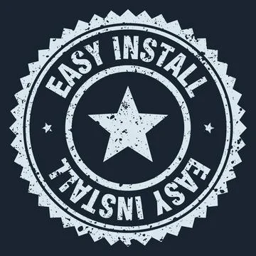 Easy install white grunge round stamp. easy install stamp Иллюстрация