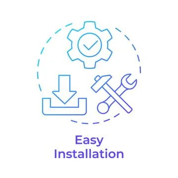 Easy installation blue gradient concept icon イラスト素材