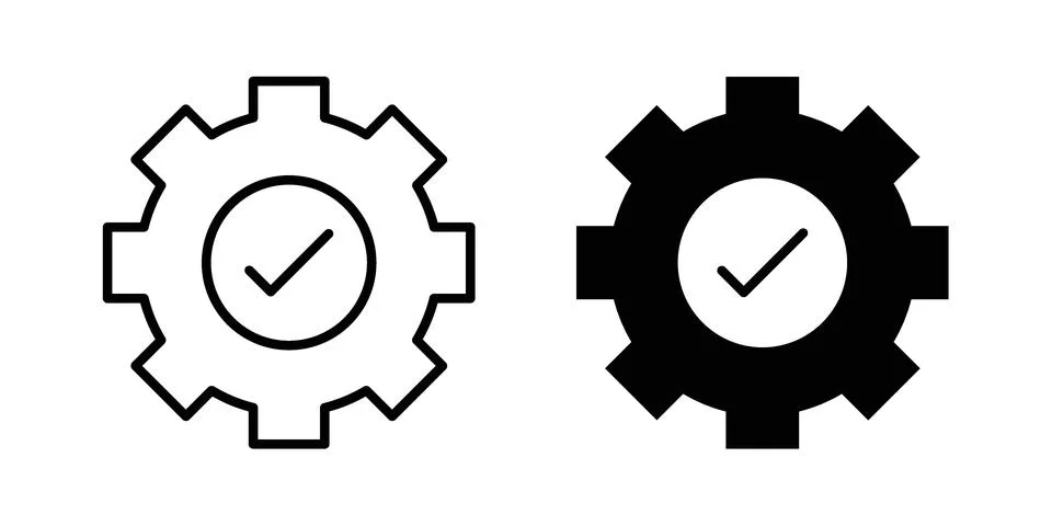 Easy installation icon vector concepts, line and silhouette style Stock Illustration