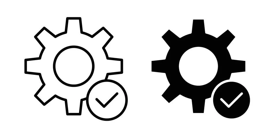 Easy installation icon vectors. Illustrations in black Stock Illustration