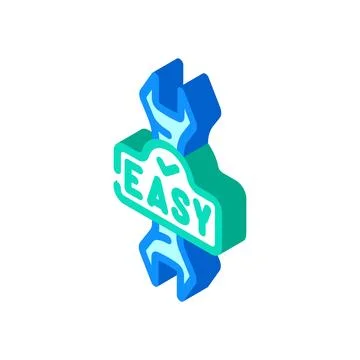 Easy installation isometric icon vector illustration Stock Illustration