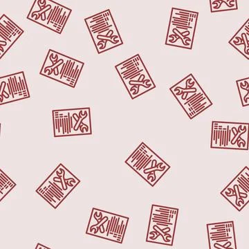 Easy installation line vector seamless pattern Illustrazione stock