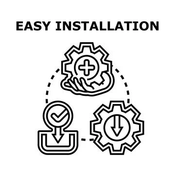 Easy installation setup process concept icon Stock Illustration