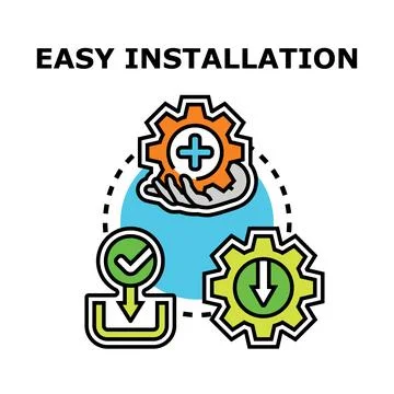 Easy installation setup process concept icon Stock Illustration