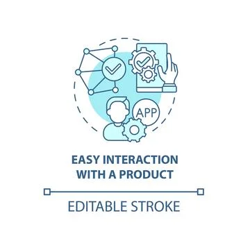 Easy interaction with product concept icon Stock Illustration