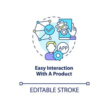 Easy interaction with product concept icon Stock Illustration