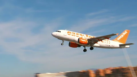 Easy jet  jet take off Stock Footage 44728954