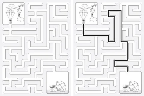 Easy little star maze Stock Illustration