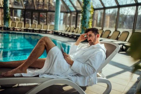 Easy living by the pool Stock Photos