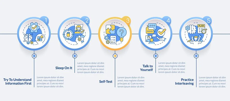 Easy memory tricks circle infographic template Stock Illustration