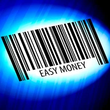 Easy money - barcode with blue Background Stock Illustration
