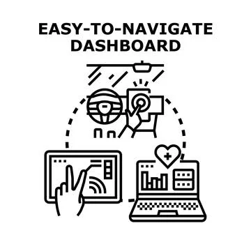 Easy to navigate dashboard system interface concept Stockillustratie