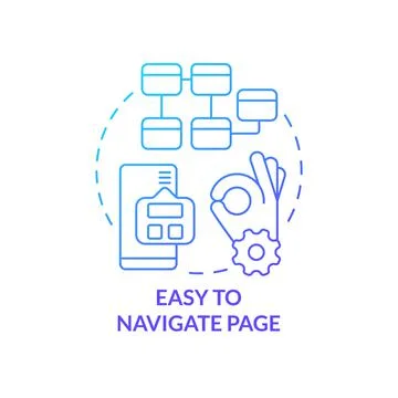 Easy to navigate page blue gradient concept icon Illustrazione stock