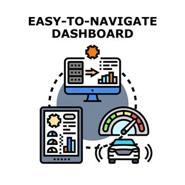 Easy navigating dashboard for digital analytics and performance Stock Illustration