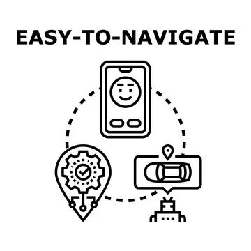 Easy navigating system concept with location technology Stock Illustration