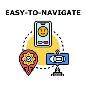 Easy navigating system concept with location technology Stock Illustration