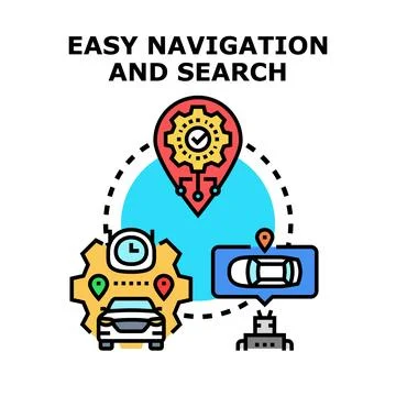 Easy navigation and search for smart travel Stock Illustration