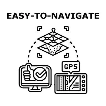 Easy navigation concept using gps mapping technology イラスト素材