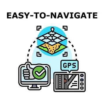 Easy navigation concept using gps mapping technology Stock Illustration