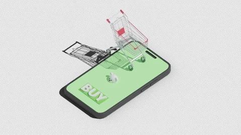 Easy Online Shopping – Mobile Purchase and E-Commerce Delivery Concept Video stock 342386356
