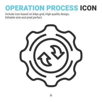 Easy operation process icon design outline style isolated on white background Illustrazione stock