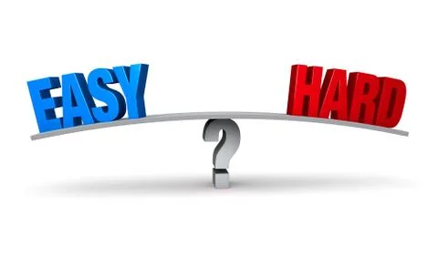 Easy or hard? Stock Illustration