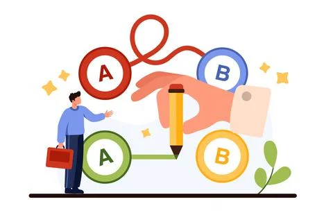 Easy or shortcut way to solve business problem, giant hand drawing line from Stock-Illustration