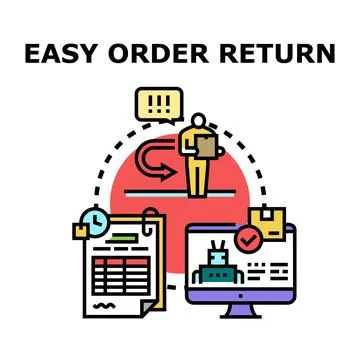 Easy order return process for online commerce イラスト素材