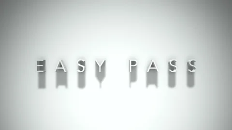 Easy pass 3D title animation with shadows on a white background 스톡 동영상 297572031