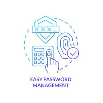 Easy password management blue gradient concept icon Illustrazione stock