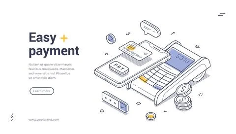 Easy payment solution with modern technology for seamless transactions Stock Illustration