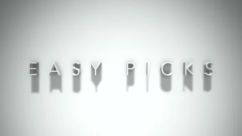 Easy picks 3D title animation with shadows on a white background Stock Footage 297666843