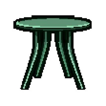 Easy plastic table pixel art vector illustration Stock Illustration