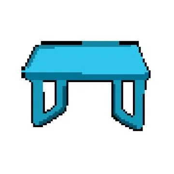 Easy plastic table pixel art vector illustration Stock Illustration