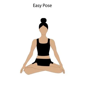 Easy Pose Yoga Workout. Healthy lifestyle vector illustration Stock Illustration